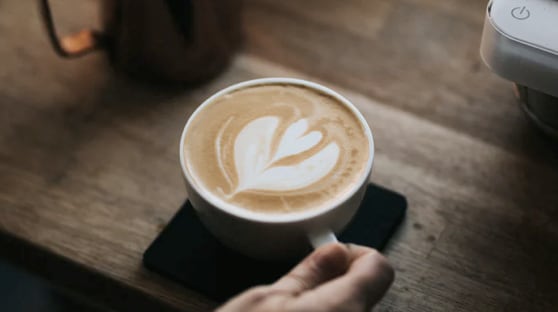 Latte with flower design